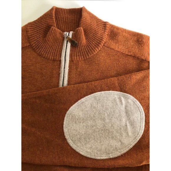 MINE London-Milan-New York Men's Half Zip Sweater 100% Italian Merino Wool - Picture 2 of 5